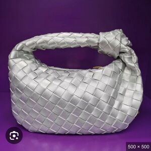 Silver Woven Handbag NWOT